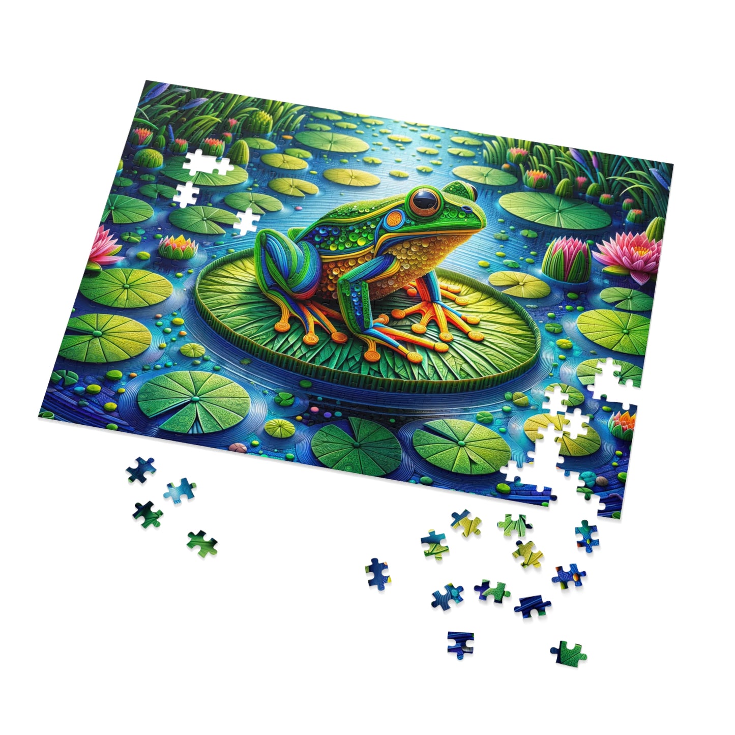 Mystical Mosaic Frog Jigsaw Puzzle (500 or 1000-Piece)