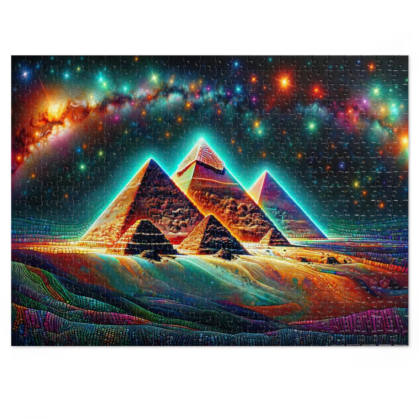 Galactic Giza: Pyramids of Light Jigsaw Puzzle (500 or 1000-Piece)