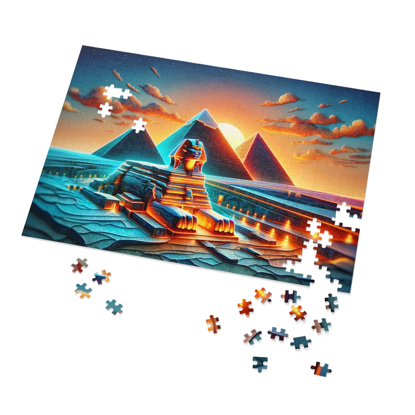 Twilight of the Pharaohs: Sphinx and Pyramids Jigsaw Puzzle (500 or 1000-Piece)