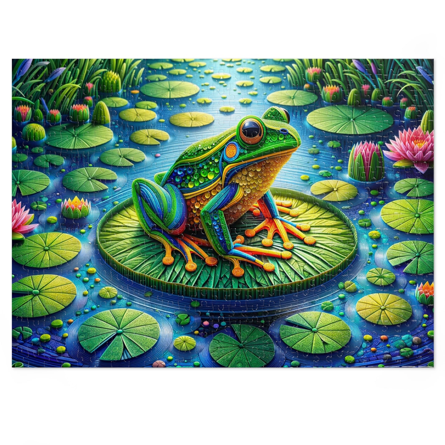 Mystical Mosaic Frog Jigsaw Puzzle (500 or 1000-Piece)