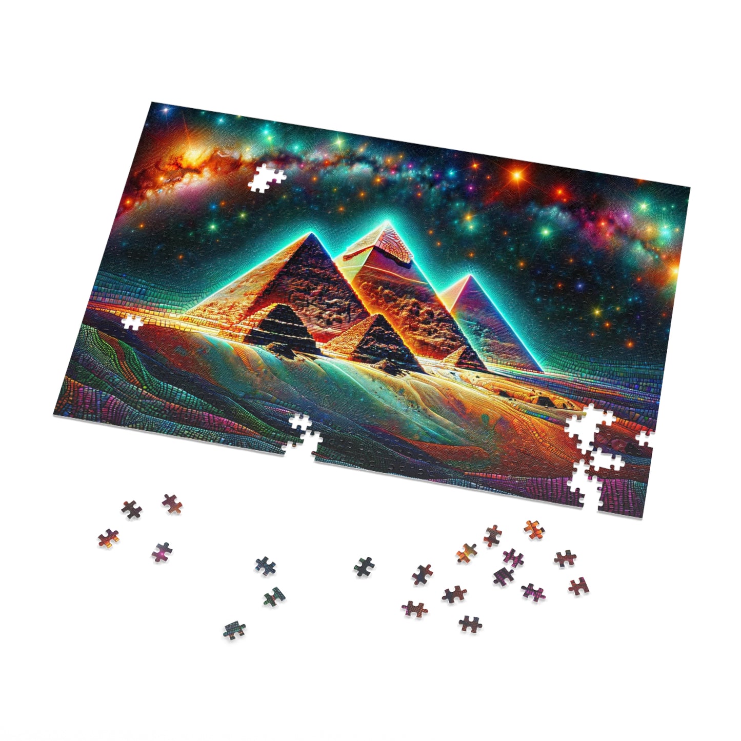 Galactic Giza: Pyramids of Light Jigsaw Puzzle (500 or 1000-Piece)