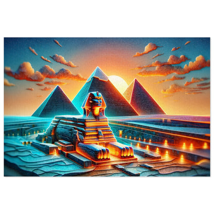 Twilight of the Pharaohs: Sphinx and Pyramids Jigsaw Puzzle (500 or 1000-Piece)