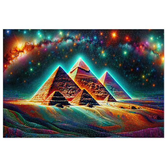 Galactic Giza: Pyramids of Light Jigsaw Puzzle (500 or 1000-Piece)