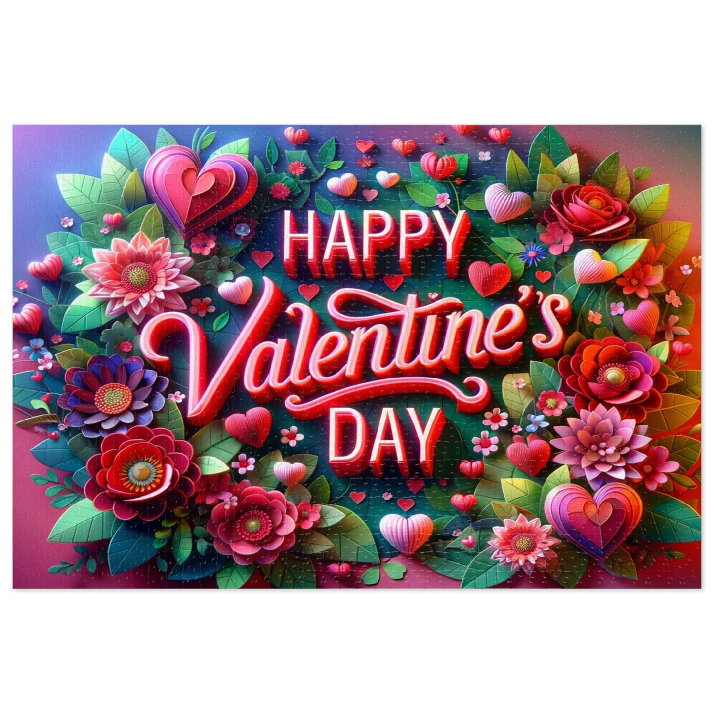 Cherished Embrace - 3D Floral Valentine's Day Jigsaw Puzzle (500 or 1000-Piece)