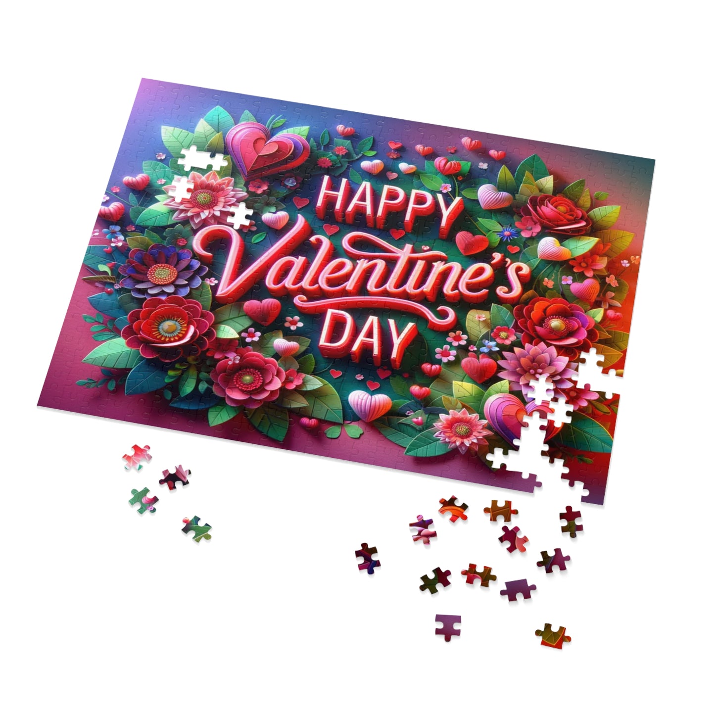 Cherished Embrace - 3D Floral Valentine's Day Jigsaw Puzzle (500 or 1000-Piece)