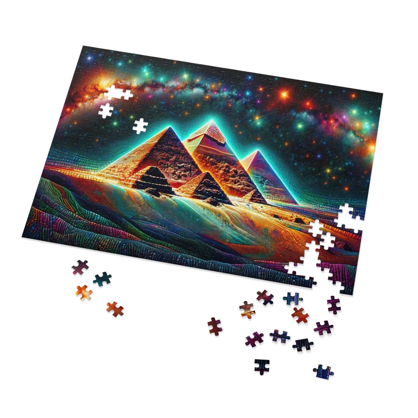 Galactic Giza: Pyramids of Light Jigsaw Puzzle (500 or 1000-Piece)