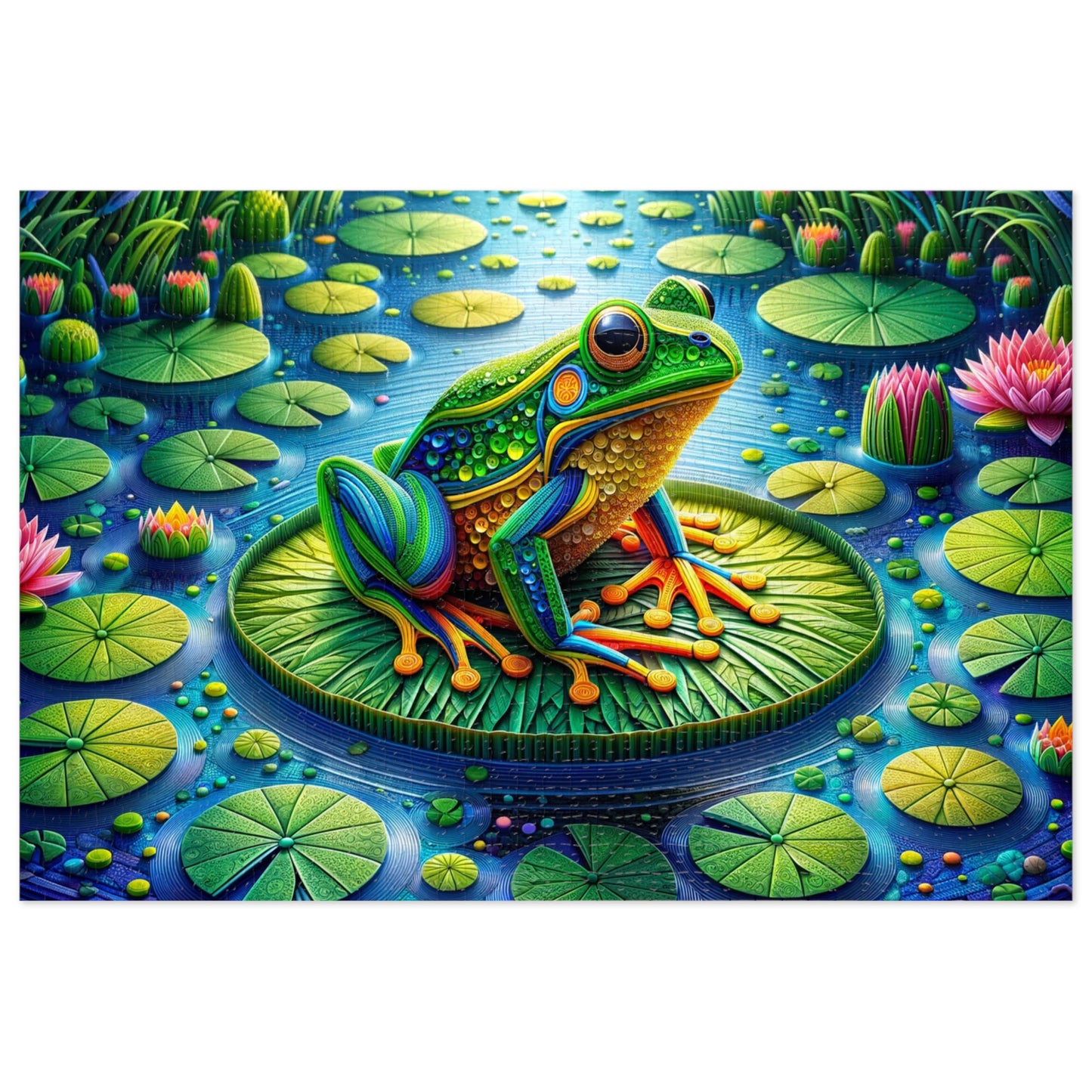 Mystical Mosaic Frog Jigsaw Puzzle (500 or 1000-Piece)