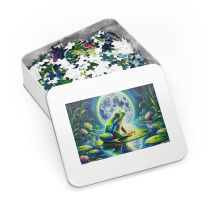 Lunar Lotus: Enchanted Frog Jigsaw Puzzle (500 or 1000-Piece)