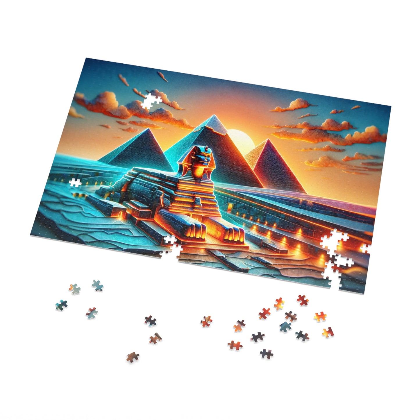 Twilight of the Pharaohs: Sphinx and Pyramids Jigsaw Puzzle (500 or 1000-Piece)