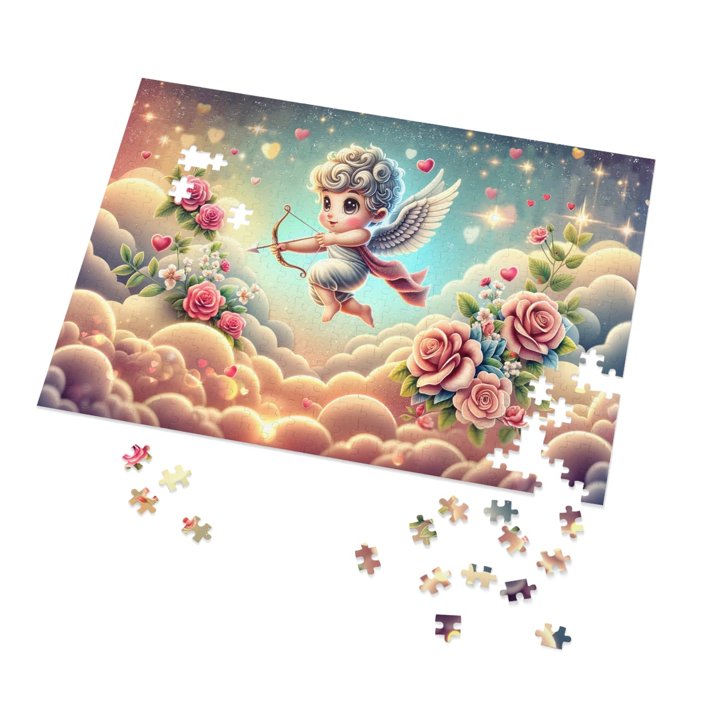 Cupid's Archery in the Clouds Jigsaw Puzzle (500 or 1000-Piece)